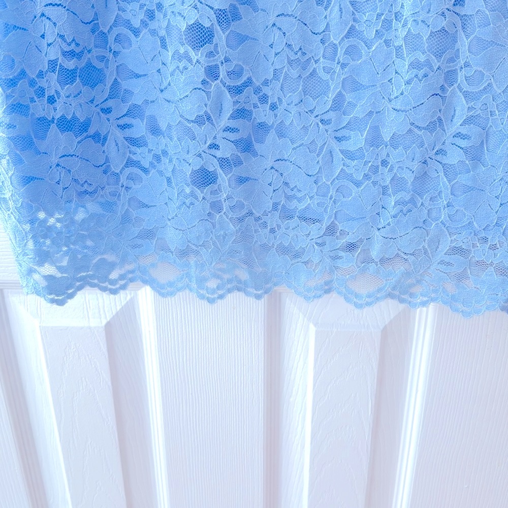 Grace Karin Light Blue Lace Dress Size 2XL Zippered Back Closure Cap Sleeve - Picture 7 of 9